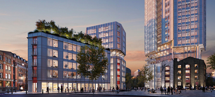 CGI of the office project at Vinegar Yard in south London.